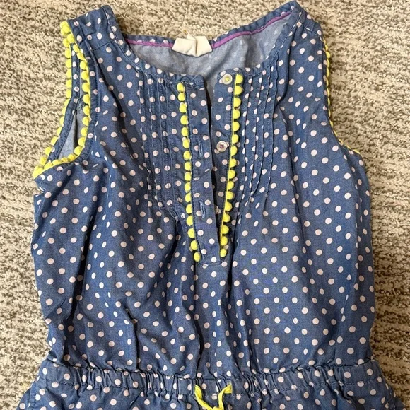 Polka Dot Blue Kids Romper - Picture 4 of 8